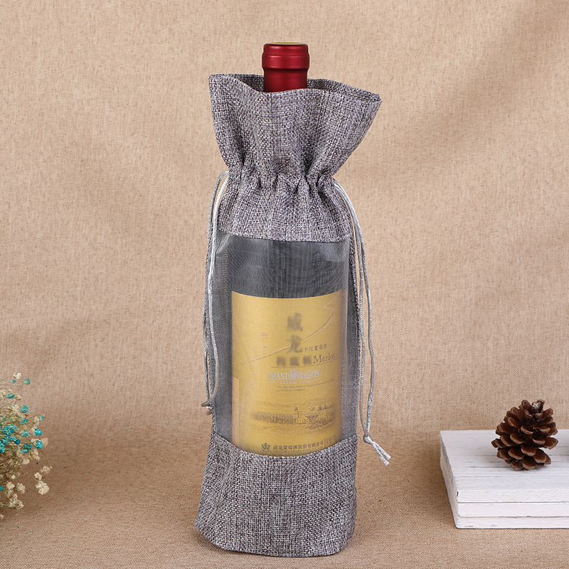 Jute Bag Packaging - 1 stücke Nachahmung Jute Wein Flasche