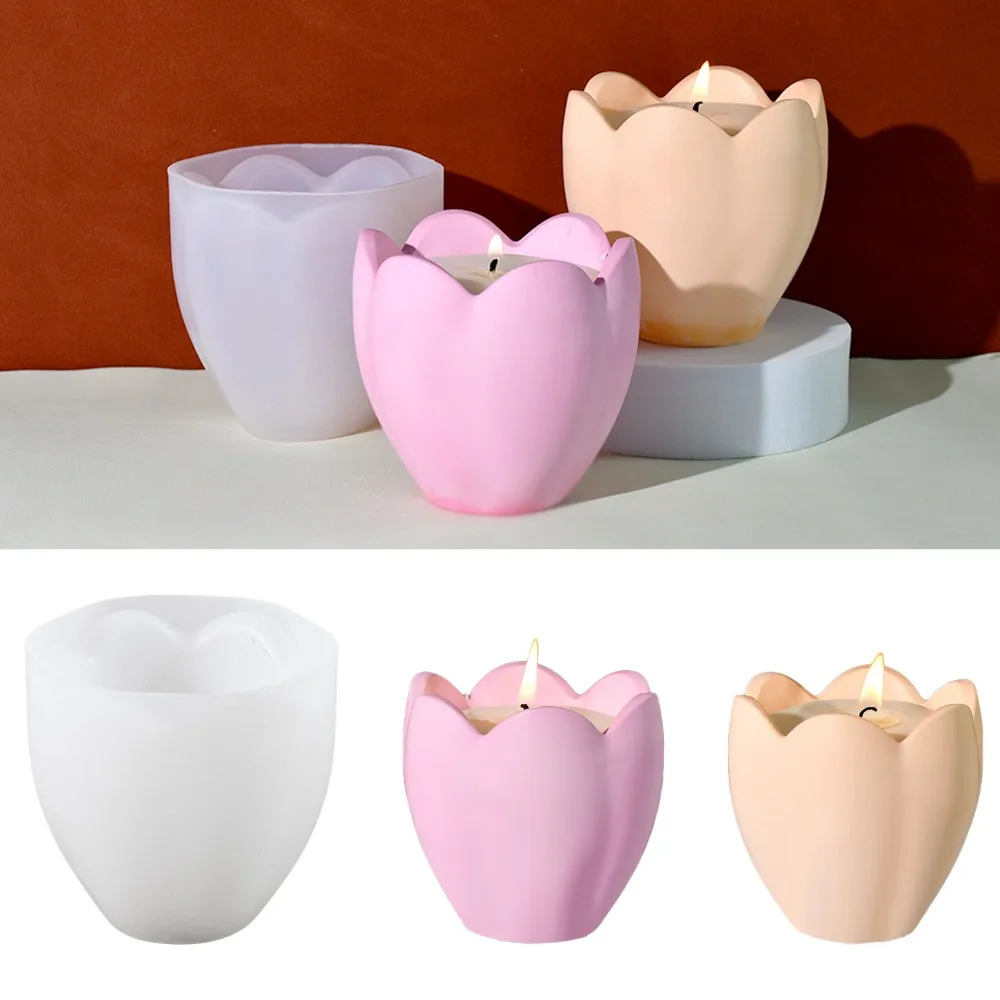 Candle Making Supplies Wholesale - Tulpe Kerzenhalter Silikon Formen Blume Harz