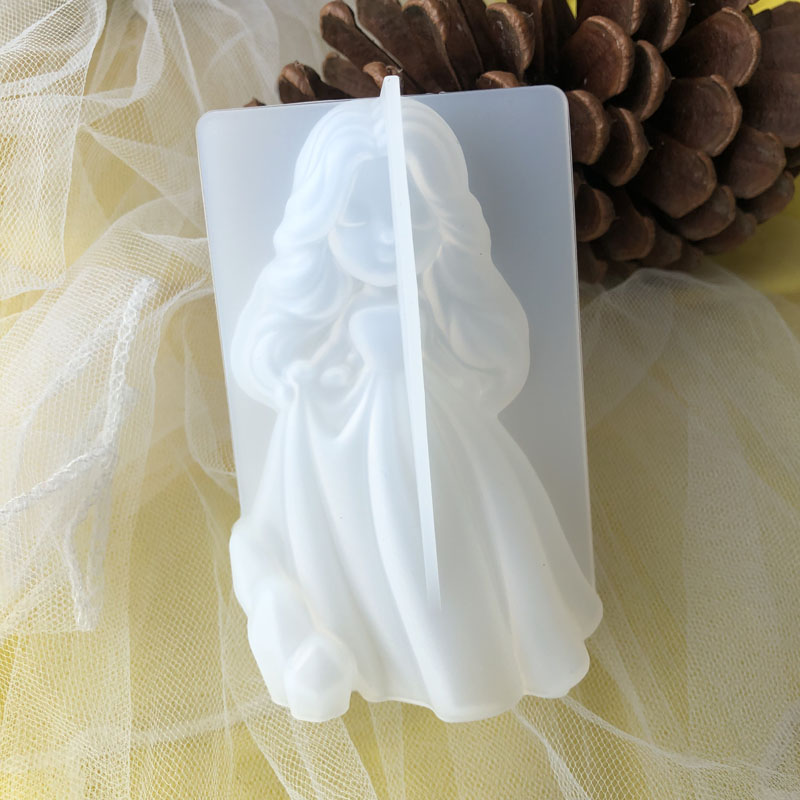 Candle Making Supplies Wholesale - 3D süße Prinzessin Silikon Kerze Form