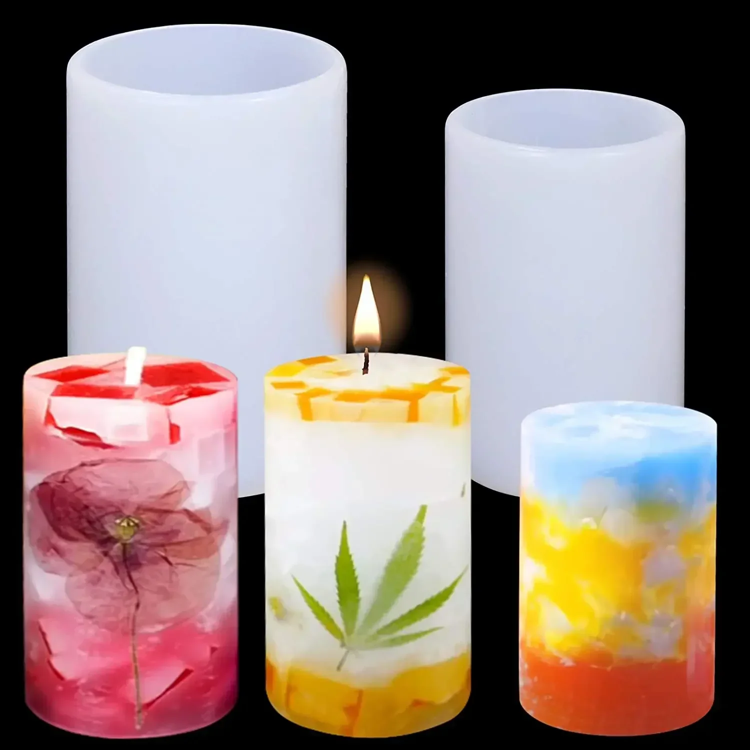 Candle Making Gel Wax - 3D Zylinder Form Kerze Silikon Form