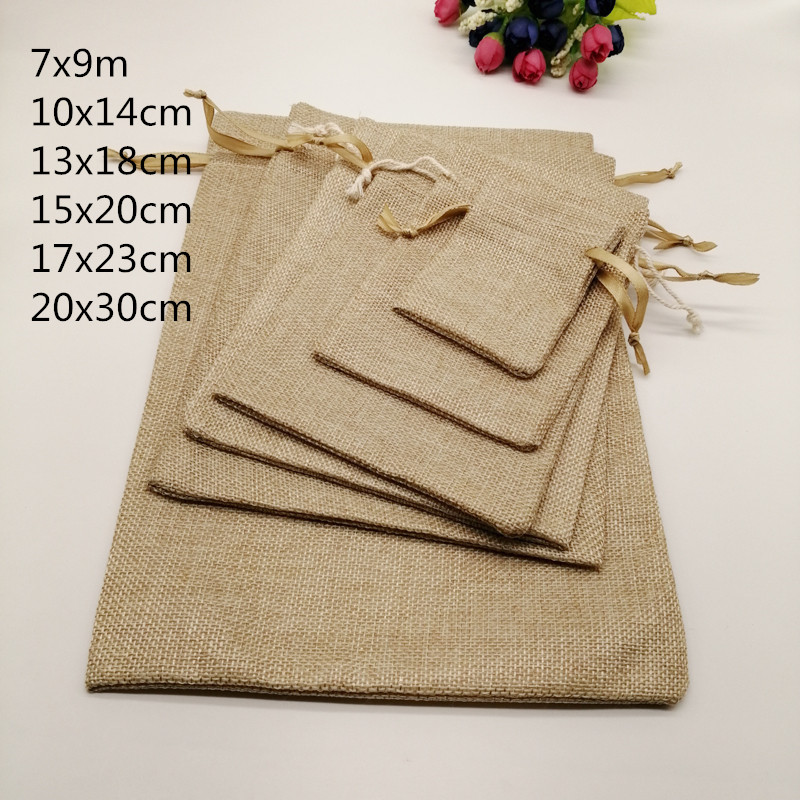 Jute Bag Packaging - 5 stücke Stoff Jute Taschen Geschenk