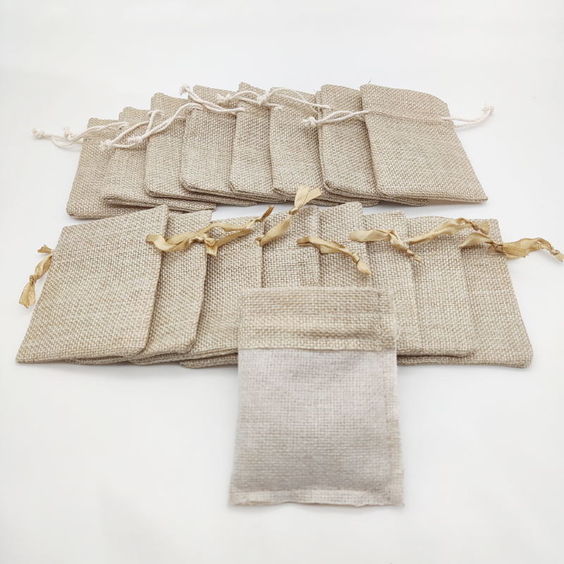 Jute Bag Packaging - 50 stücke Jute Geschenk Taschen Leinen