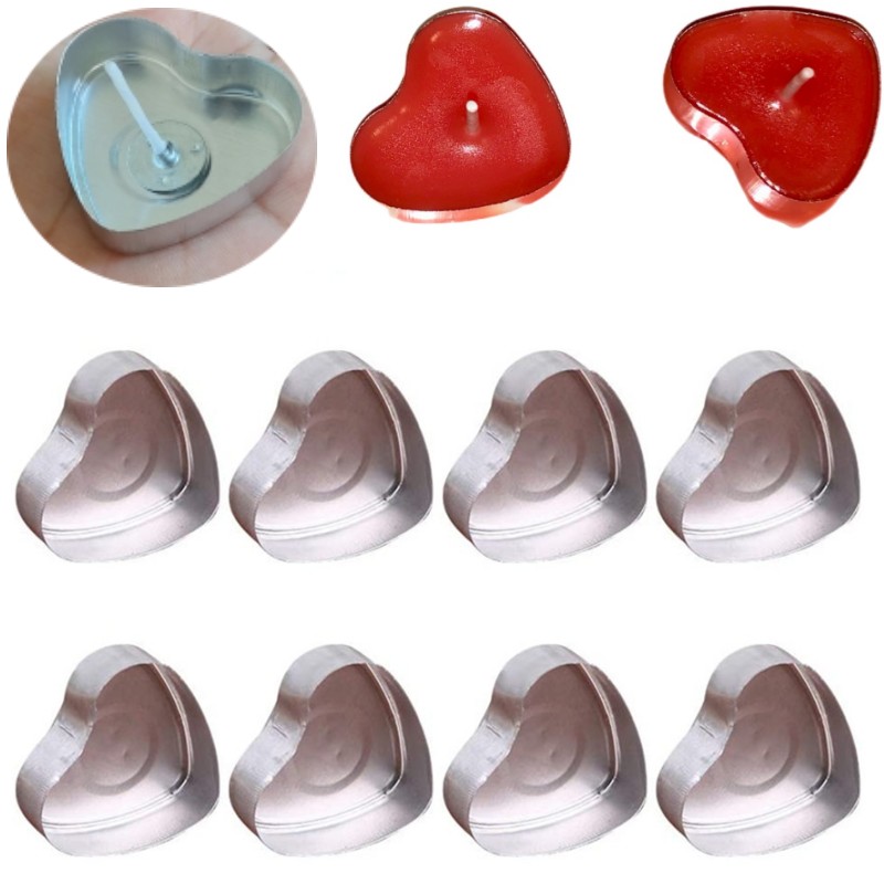 100 Sets herzförmige leere Alu – Candle Making Supplies Wholesale Bewertung und Preis