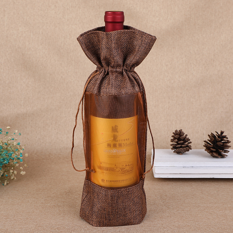 1 stücke Nachahmung Jute Wein  – Jute Bag Packaging Bewertung und Preis