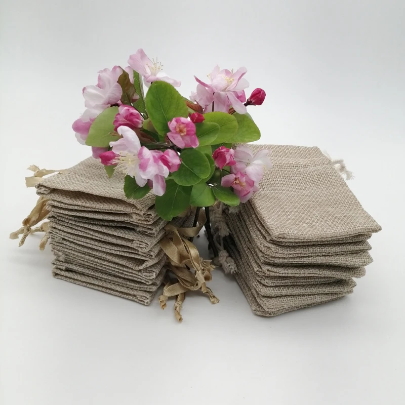 100 Stück Seidenband-Baumwoll- – Jute Bag Packaging Bewertung und Preis