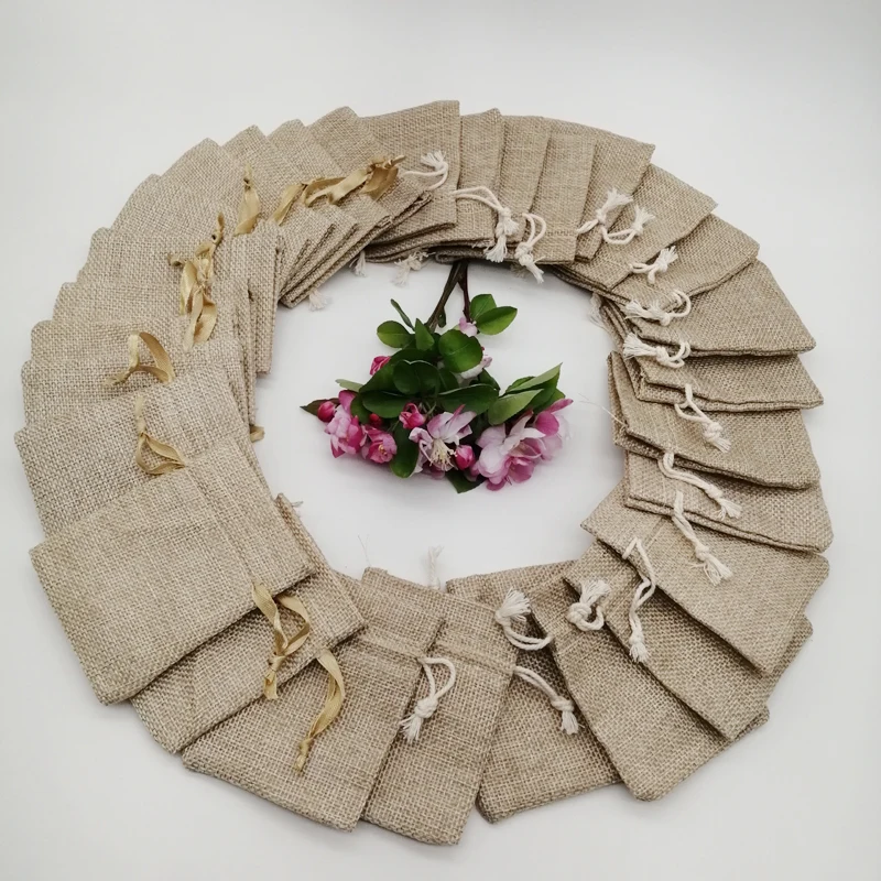 100 Stück Seidenband-Baumwoll- – Jute Bag Packaging Bewertung und Preis