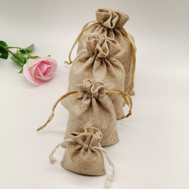 10-1000 teile/los Jute Leinen  – Jute Bag Packaging Bewertung und Preis
